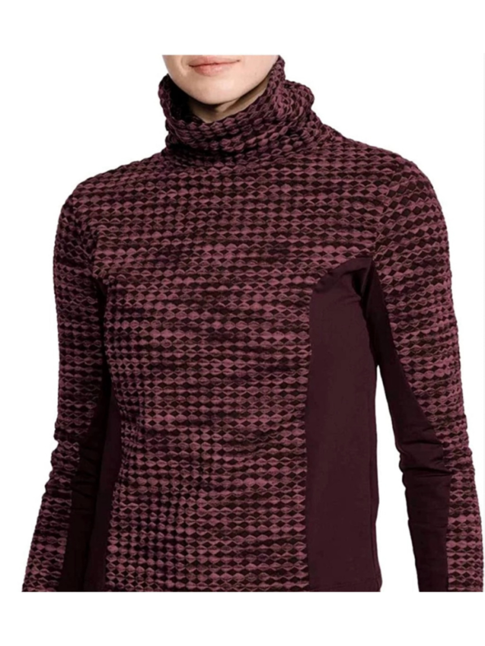 Nike Pro Hyperwarm Mock Neck Pullover Top Burgundy Crush Women's Large